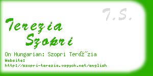 terezia szopri business card